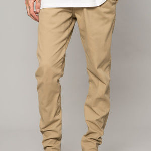 Khaki Stretch Twill Tapered Chino Pant
